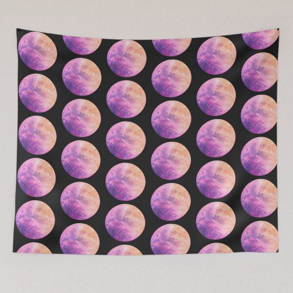 Item preview, Pink Purple Watercolor Planet with Cosmic Craters designed and sold by -KRAFTWERK.