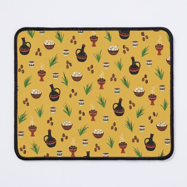 Item preview, Ethiopian Coffee Ceremony Pattern | Jebena Pots, Buna Cups, Popcorn, Incense and Coffee Beans designed and sold by StickyGuys.