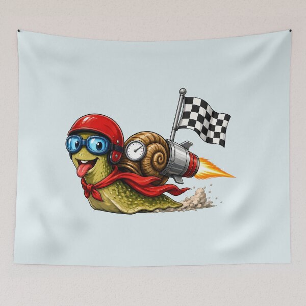 Item preview, Racing snail with rocket and helmet designed and sold by design-rebell.