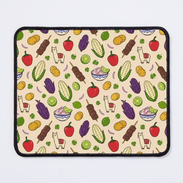 Item preview, Peruvian Food Pattern | Ceviche, Purple Corn, Choclo, Anticuchos, Limes and Little Alpacas designed and sold by StickyGuys.