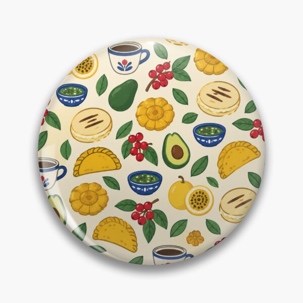 Item preview, Colombian Food Pattern | Arepas, Empanadas, Aji, Patacones, Coffee and Passion Fruit designed and sold by StickyGuys.