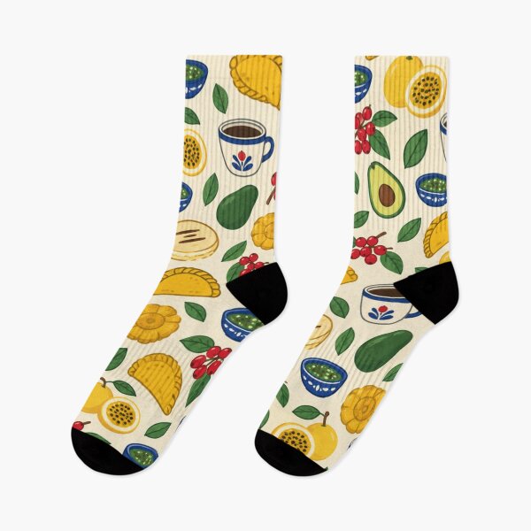Item preview, Colombian Food Pattern | Arepas, Empanadas, Aji, Patacones, Coffee and Passion Fruit designed and sold by StickyGuys.