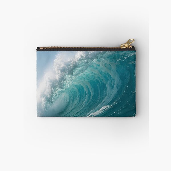 Item preview, A powerful ocean wave with a curling crest of white foam breaks under a bright blue sky, showcasing the force of nature designed and sold by homydesign.