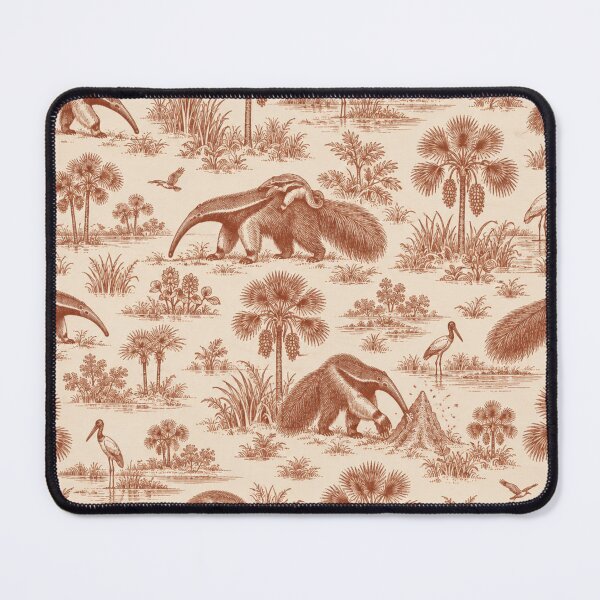 Item preview, Giant Anteater Toile Pattern | Terracotta Toile de Jouy with Anteaters, Palms and Termite Mounds designed and sold by StickyGuys.