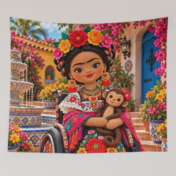 Artikelvorschau, Frida Folk Art Doll in Wheelchair entworfen und verkauft von reggiemercedes.