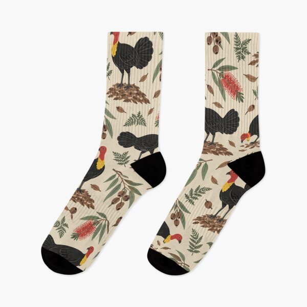 Item preview, Brush Turkey Australian Bird Pattern | Bush Turkeys with Gum Leaves, Bottlebrush and Gumnuts designed and sold by StickyGuys.