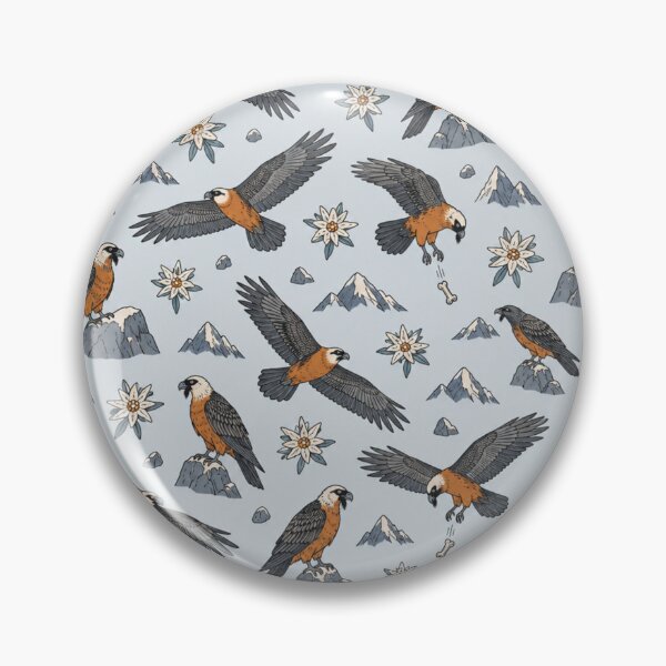 Item preview, Bearded Vulture Pattern | Lammergeier Birds of Prey Soaring over Alpine Peaks and Edelweiss designed and sold by StickyGuys.