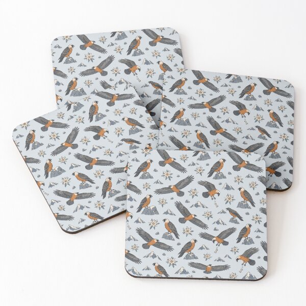 Item preview, Bearded Vulture Pattern | Lammergeier Birds of Prey Soaring over Alpine Peaks and Edelweiss designed and sold by StickyGuys.