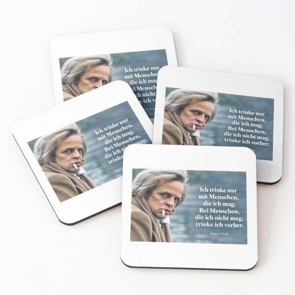 Item preview, Klaus Kinski - "I only drink with people I like. With people I don't like, I drink beforehand." designed and sold by MJ Fan 1996.