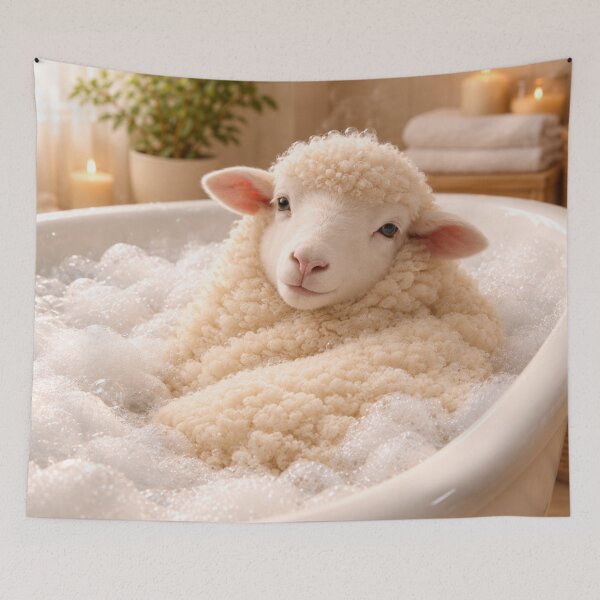 Item preview, Peaceful Merino Sheep Bubble Bath designed and sold by Sillytoe.