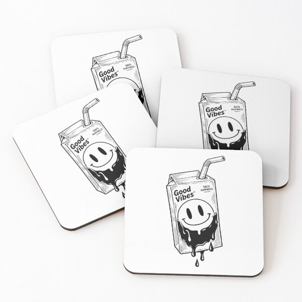 Item preview, Good Vibes Melting Smiley Juice Box designed and sold by Pixel-Perfecto.
