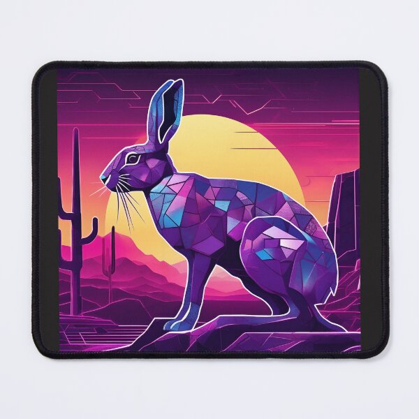 Item preview, Neon Jackrabbit at Sunset — Purple Desert Dream designed and sold by tambanow.