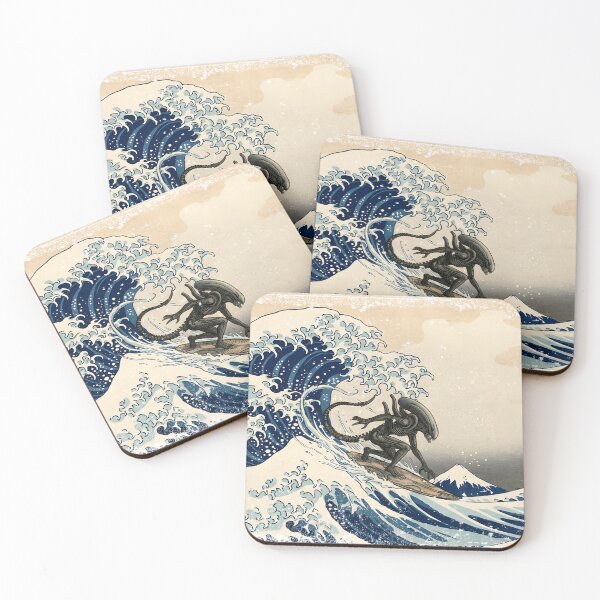Item preview, The Great Alien Wave: Sci-Fi Surfer in Kanagawa designed and sold by Art Happens.