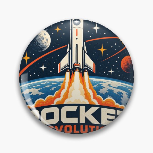 Item preview, Rocket Revolution Retro Space Exploration Mission Badge  Copy designed and sold by mnkyride.