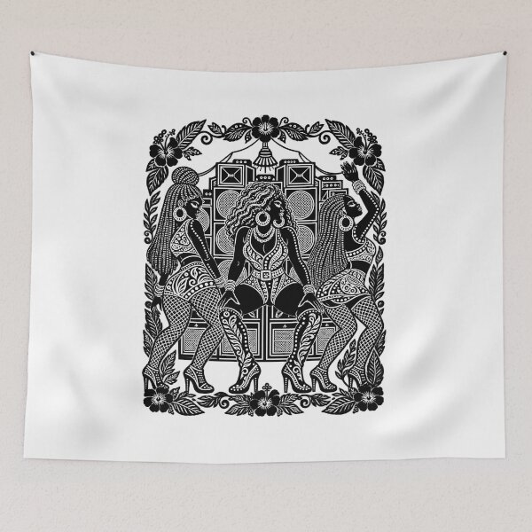 Item preview, Dancehall Queens Dancing Sound System Black White Art designed and sold by BASS-CULTURE.