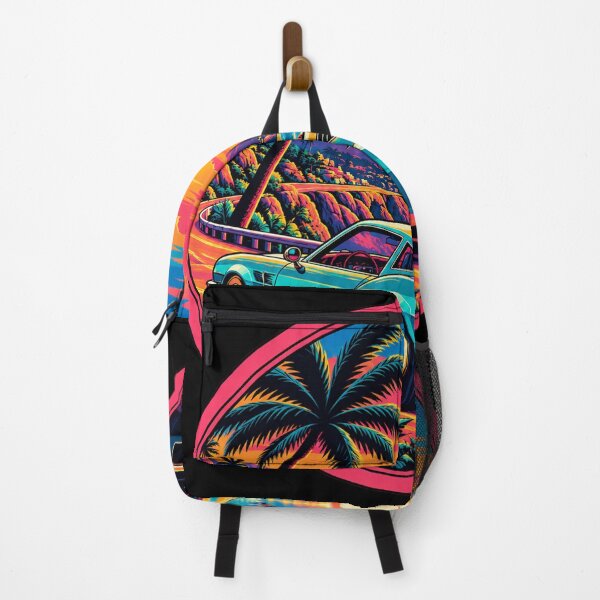 Item preview, Coastal Escape – Retro Classic Muscle Car by a Tropical Sunset Ocean designed and sold by GingaArt.
