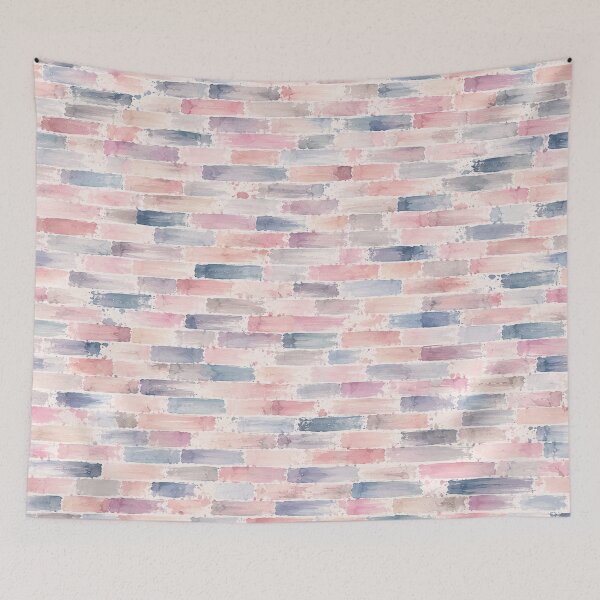 Item preview, Pastel Brushstroke Bricks – Soft Pink and Blue Watercolor Pattern designed and sold by HO•Designs.