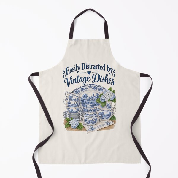 Item preview, Vintage dishes Easily Distracted Blue and White designed and sold by Neeshki.