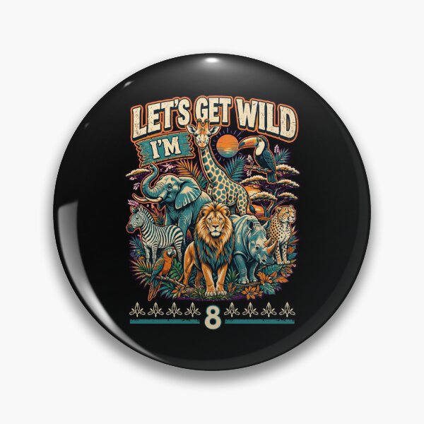 Item preview, Let's Get Wild I'm 8 – Cute Jungle Animal 8th Birthday Shirt for Kids designed and sold by Teetreasure2.