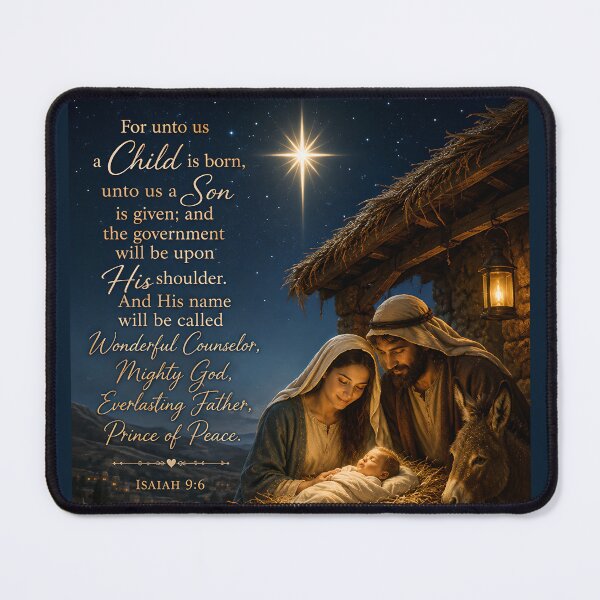 Item preview, For Unto Us a Child Is Born – Isaiah 9:6 designed and sold by Stubblejumper Artworks.