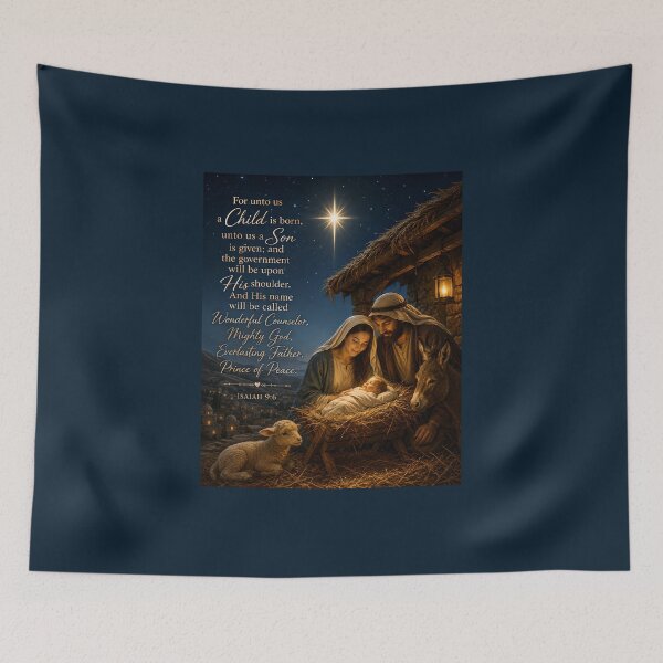 Item preview, For Unto Us a Child Is Born – Isaiah 9:6 designed and sold by Stubblejumper Artworks.