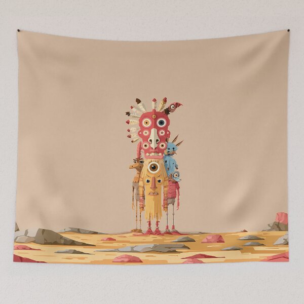 Item preview, Tribal Totem Shaman Creatures Desert Art designed and sold by Lunat1kk.
