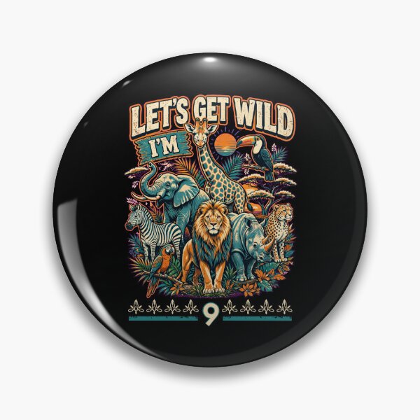 Item preview, Let's Get Wild I'm 9 – Cute Safari Animal Birthday Art designed and sold by Teetreasure2.