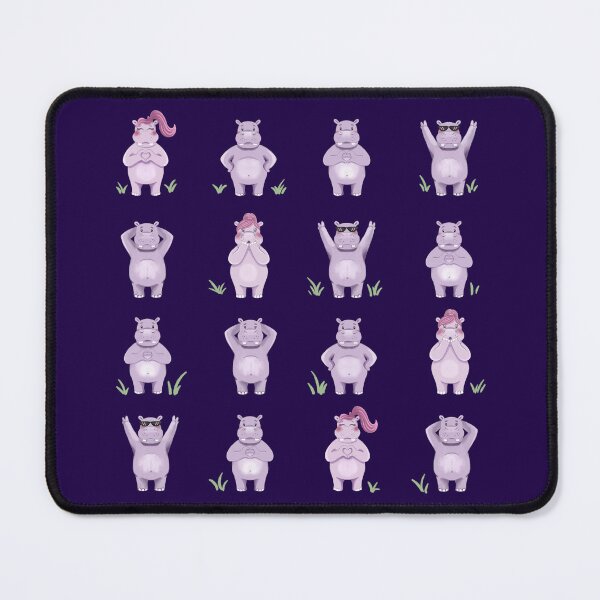 Item preview, Whimsical Hippo Characters – Purple and Pink Digital Watercolor. designed and sold by RitaRuni1992.