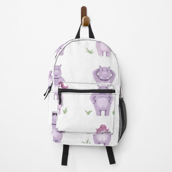 Item preview, Whimsical Hippo Characters – Purple and Pink Digital Watercolor. designed and sold by RitaRuni1992.