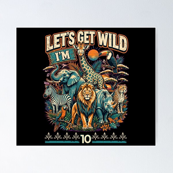 Item preview, Wild 10th Birthday – Cute Animal Adventure Design designed and sold by Teetreasure2.