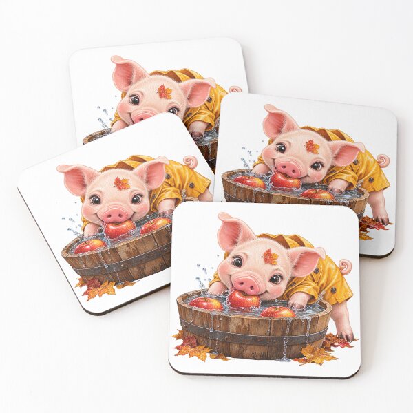 Item preview, Cute Mini Pig Apple Bobbing Autumn Raincoat designed and sold by StyleLap.