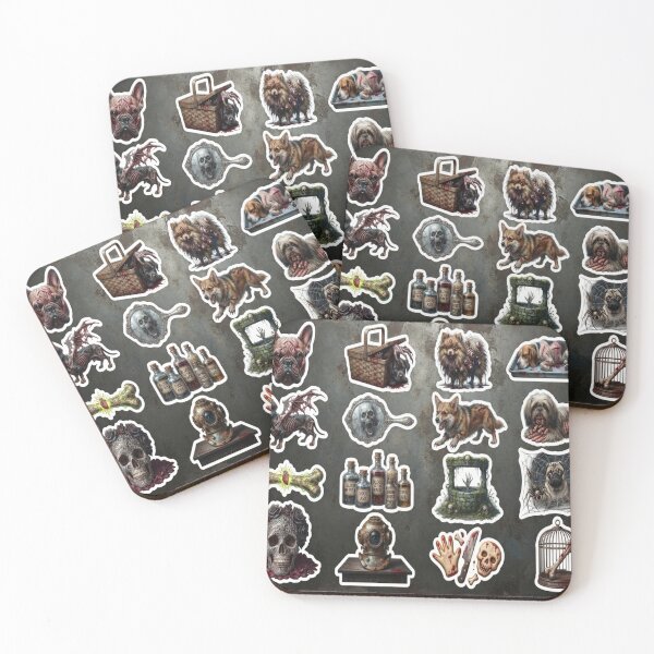 Item preview, Dark Horror Dog Macabre Gothic Fantasy Sticker Sheet designed and sold by CalineczkaStudio.