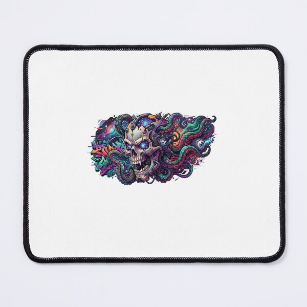 Item preview, Cyberpunk Skull Profile, Neon Tentacle Skull Side View Art designed and sold by Terra Nova Collective.