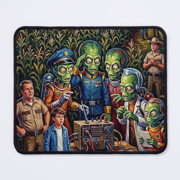 Item preview, Spaced Invaders Sci-Fi Comedy Fine Art Tribute designed and sold by Art's Diner.