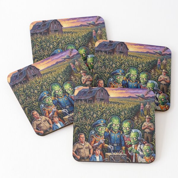 Item preview, Spaced Invaders Sci-Fi Comedy Fine Art Tribute designed and sold by Art's Diner.