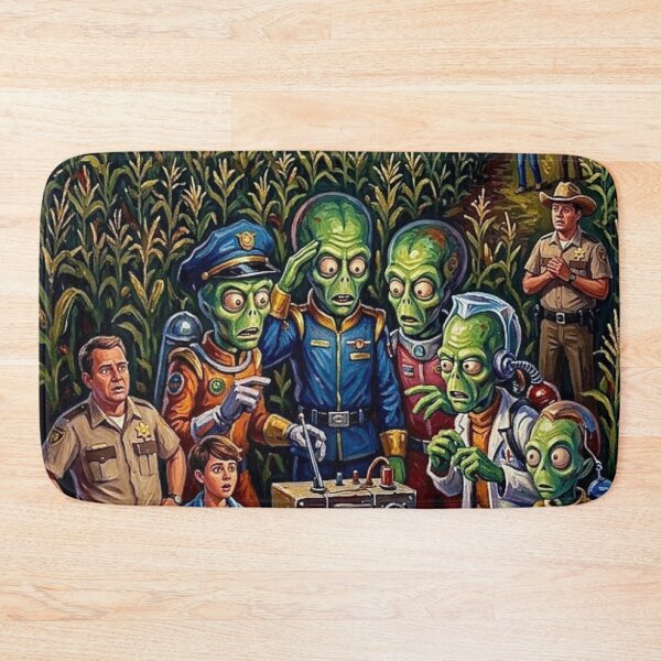 Item preview, Spaced Invaders Sci-Fi Comedy Fine Art Tribute designed and sold by Art's Diner.