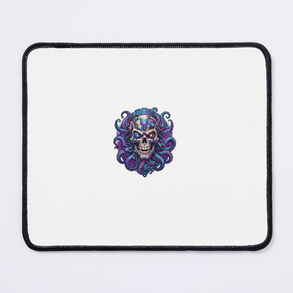Item preview, Blue Neon Skull Art, Cyberpunk Tentacle Skull Design designed and sold by Terra Nova Collective.
