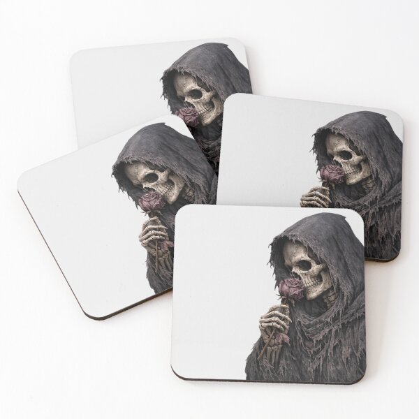 Item preview, Death smelling a dead rose - Death's day off - Halooween designed and sold by Code6Coffee.
