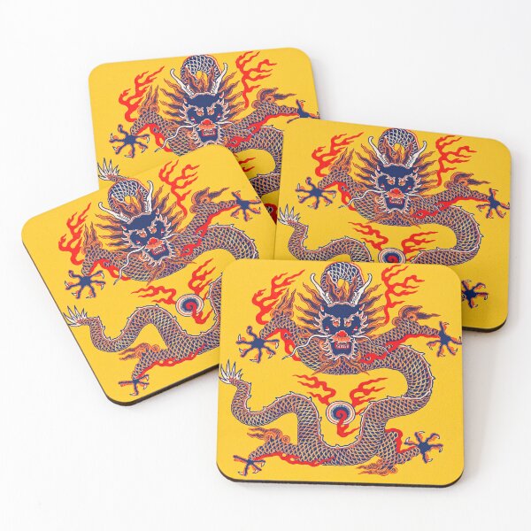 Item preview, Chinese Dragon With Flaming Pearl on Yellow designed and sold by Fani*.