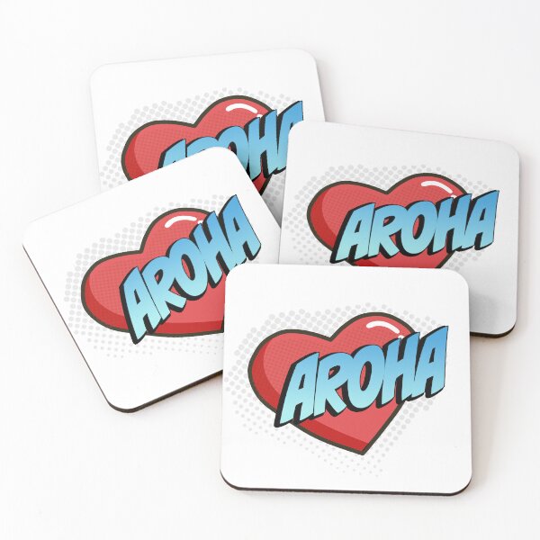 Item preview, Aroha Comic Heart Pop Art (light blue text) designed and sold by wobblyfrogs.