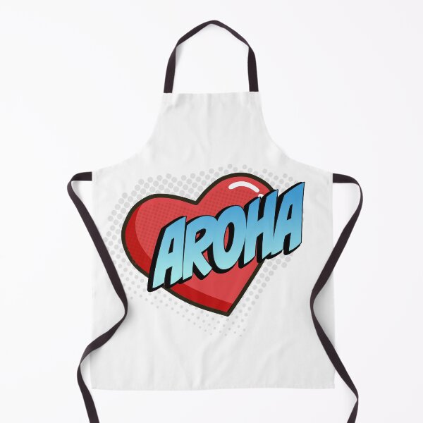 Item preview, Aroha Comic Heart Pop Art (light blue text) designed and sold by wobblyfrogs.