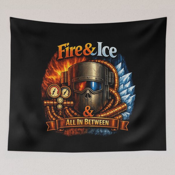Item preview, Fire & Ice HVAC Welding Mask Emblem –Tradesman Design  designed and sold by FrozenHeat97.