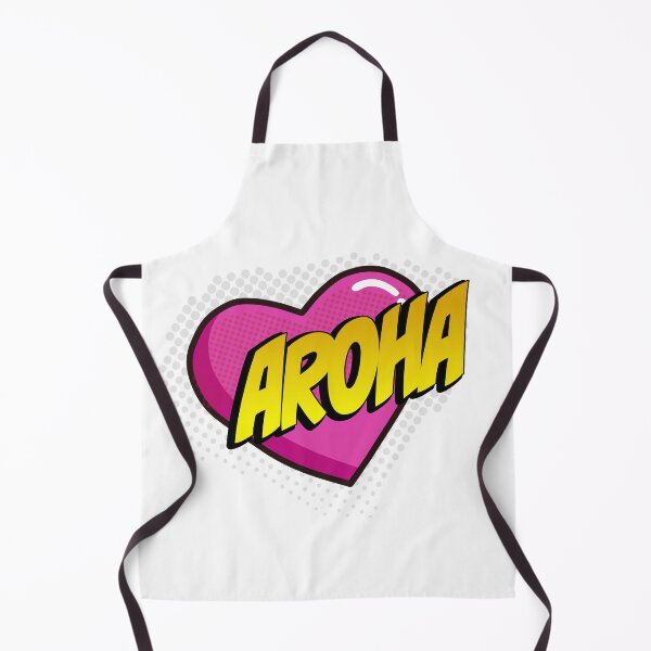 Item preview, Aroha Comic Heart Pop Art (pink heart, yellow text) designed and sold by wobblyfrogs.