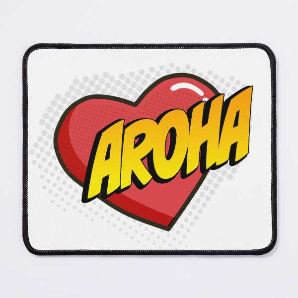 Item preview, Aroha Comic Heart Pop Art (red heart, yellow text) designed and sold by wobblyfrogs.