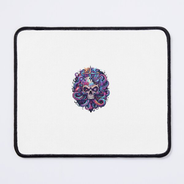 Item preview, Neon Skull with Compass Star, Cyberpunk Tentacle Skull Art designed and sold by Terra Nova Collective.