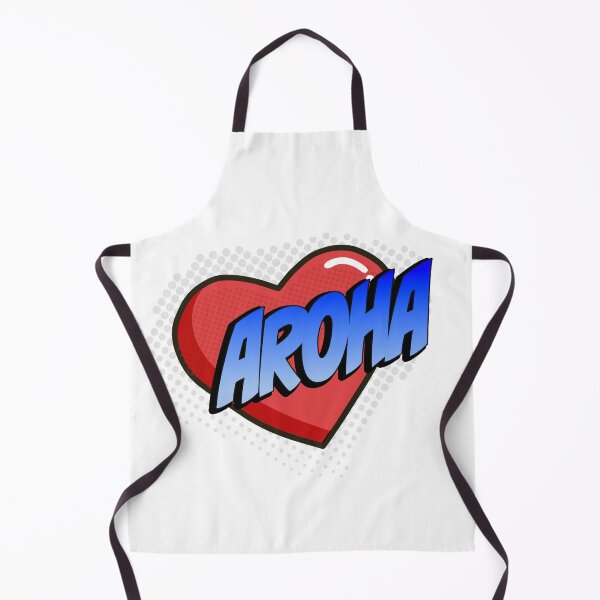 Item preview, Aroha Comic Heart Pop Art (red heart, blue text) designed and sold by wobblyfrogs.