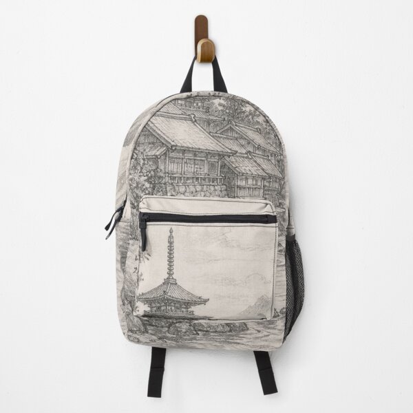 Item preview, Chinese mountain river scene in pencil sketch designed and sold by JackFreestone.
