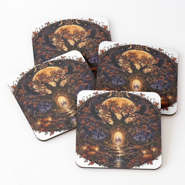 Item preview, The Thin Veil – Mystical Samhain Tree and Celtic Moon Art designed and sold by Art for your Soul.