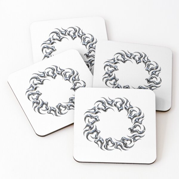 Item preview, Silver Chrome Tribal Wreath – Y2K Gothic Metallic Circle designed and sold by FileFlowStudio.