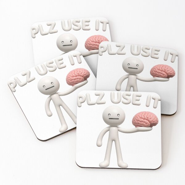 Item preview, Plz Use It Funny Brain Stick Figure designed and sold by Designshopx.